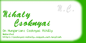 mihaly csoknyai business card