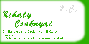 mihaly csoknyai business card